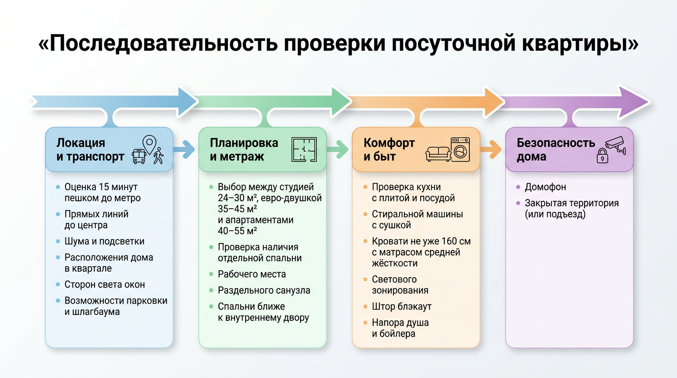 Последовательность проверки посуточной квартиры